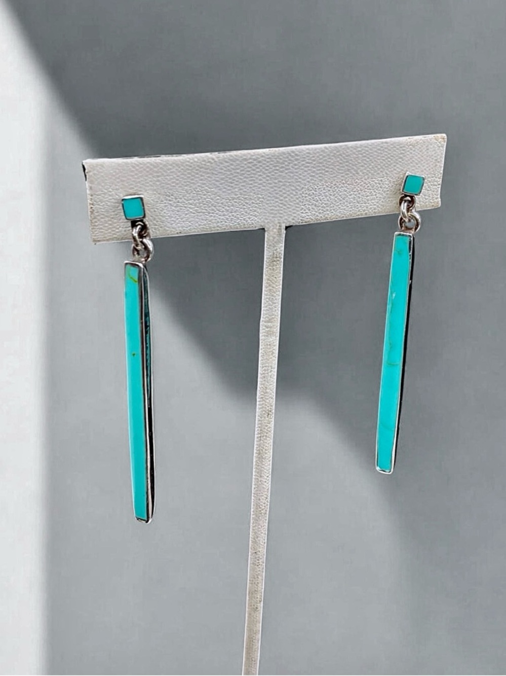 🌺Sterling & Turquoise Matchstick Eartimgs - Picture 5 of 7